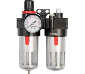 YATO YT-2385 / Regulátor tlaku vzduchu 1/4" / max. 0.93MPa / s filtrem (90ccm) a přimazáváním (60ccm)