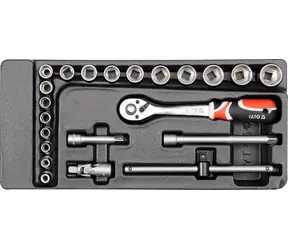 YATO YT-5542 / Vložka do zásuvky - klíče nástrčné / 22ks / 6-22mm / gola