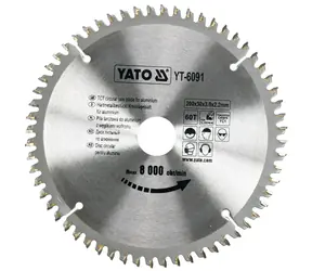 YATO YT-6091 / Pilový kotouč na hliník / Průměr 200x30 mm / Šířka řezu 3 mm / Počet zubů 60 / doprodej