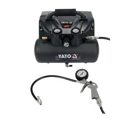 YATO YT-23241 / Bezolejový aku kompresor / 800W / 6L / Tlak 8 bar / 98 L za minutu / 18V / 2x 3.0Ah