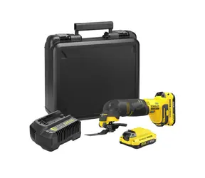 Stanley V20 SFMCE500D2K / Aku multifunkční oscilační bruska / 18V / 12000osc.-min / 2x 2.0Ah