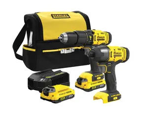 Stanley V20 SFMCK465D2S / Sada Aku nářadí / vrtačka SFMCD711 / Rázový utahovák SFMCF800 / 2x18V / 2x 2.0Ah / doprodej