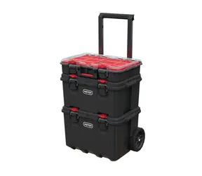 Keter Stack'N'Roll Mobilní systém černá / sada 3 kufrů na kolečkách / 42.5 x 69.4 x 41.1 cm 