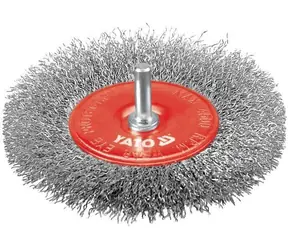 YATO YT-4758 / Kartáč drátěný boční s nástavcem do vrtačky 100 mm / INOX