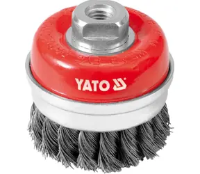 YATO YT-4768 / Kartáč drátěný čelní M14 x 75 mm / INOX
