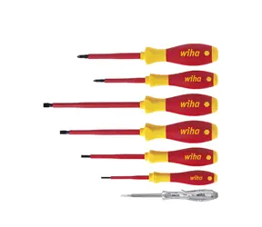 Wiha 00834 Sada šroubováků SoftFinish Electric 7 ks / Ploché / Phillips / 1x zkoušečka napětí / 1000V AC