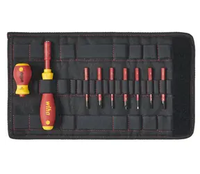 Wiha 41232 Šroubovák a sada nástavců slimVario 10ks / Plochý / Phillips / Pozidriv