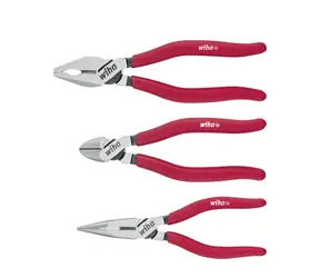 Wiha 26850 Sada kleští Classic 3ks / Kombinované / S plochými rovnými čelistmi / Štípací stranové