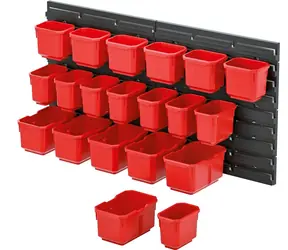 Kistenberg Závěsný systém ORDERLINE (20 boxů) červená / 20 boxů / 800 x 165 x 400 mm