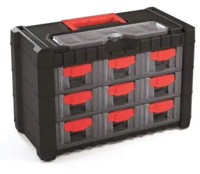 Kistenberg Organizér CARGO černo-červená / 9 zásuvek / 400 x 200 x 260 mm