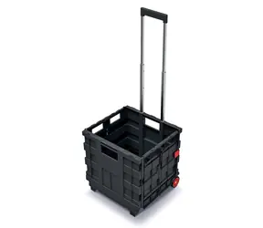 Kistenberg Přepravka skládací s madlem CART černá / 396 x 370 x 1008 mm / nosnost 25 kg 