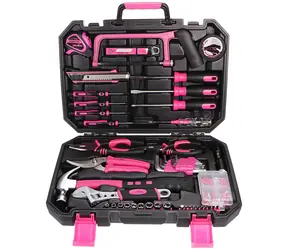 SIXTOL HOME PINK 128  / Sada nářadí / uhlíková ocel / 128ks