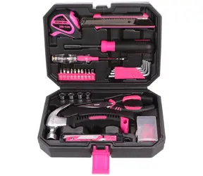 SIXTOL HOME PINK 66 / Sada nářadí / uhlíková ocel / 66ks