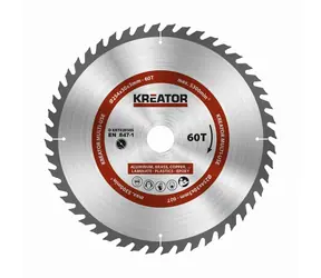 KREATOR KRT020505 / Pilový kotouč univerzální / Průměr 254 x 30 mm / Šířka řezu 3.0 mm / Počet zubů 60