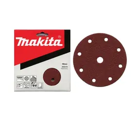 Makita P-31918 / Brusný papír na dřevo | kov | kámen / Zrnitost K40 / Průměr 150 mm / 9 otvorů / 10 ks