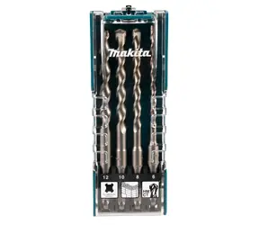 Makita D-74756 / sada příklepových vrtáků / SDS Plus / 6 & 8 & 10 & 12 x 160 mm