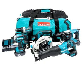 Makita DLX5032T / Sada aku nářadí: DDF484Z & DHR242Z & DJR187Z & DHS680Z & DTD153Z & DC18RC / 18V / Li-ion / 3x 5.0 Ah