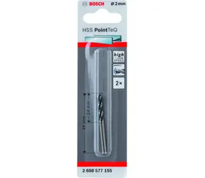 BOSCH HSS PointTeQ 2608577155 / Spirálový vrták / 2.0 x 24 mm / 2 ks