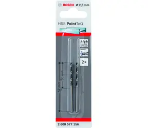 BOSCH HSS PointTeQ 2608577156 / Spirálový vrták / 2.5 x 30 mm / 2 ks