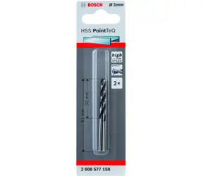 BOSCH HSS PointTeQ 2608577158 / Spirálový vrták / 3.0 x 33 mm / 2 ks