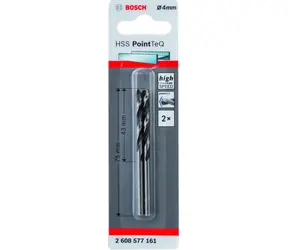 BOSCH HSS PointTeQ 2608577161 / Spirálový vrták / 4.0 x 43/75 mm / 2 ks