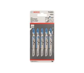 BOSCH 2608631012 / Pilový plátek do kmitací pily T 118 G / HSS / délka: 92 mm / Rozteč zubů: 0.7 mm / 5ks