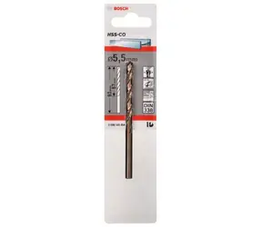 BOSCH HSS-Co 2608585854 / Spirálový vrták do kovu / 5.5 x 57/93mm / 1 ks