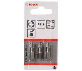 BOSCH 2607001558 / Extra-Hard sada bitů PZ2 25 mm 3 ks