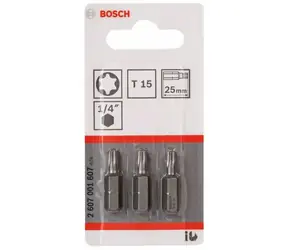 BOSCH 2607001607 / Extra-Hard sada bitů T15 25 mm 3 ks