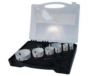 Makita D-47139 Sada 6 ks BIM vrtacích korunek / 20 & 25 & 32 & 40 & 51 & 65 mm / 2x adaptér / 1x pružina