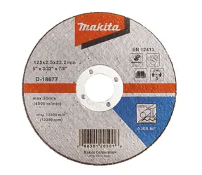 Makita D-18677 / Řezný kotouč na kov / 125x2.5 mm / Průměr otvoru: 22.23 mm