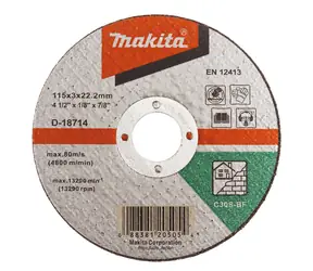 Makita D-18714 / Řezný kotouč na zdivo / 115x2.5 mm / Průměr otvoru: 22.23 mm