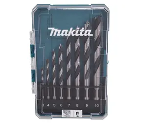 Makita D-77257 Sada 8ks vrtáků do dřeva / 3 & 4 & 5 & 6 & 7 & 8 & 9 & 10 mm