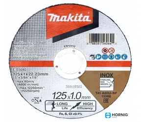 Makita E-03040 / Řezný kotouč na nerez / 125x1.0 mm / Průměr otvoru: 22.23 mm