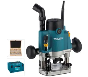 Makita RP1111CJFA / Vrchní frézka / 1100W / Výška zdvihu 0-57 mm / 27.500 ot-min / 12-dílná sada fréz