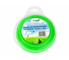 GEKO Struna do sekačky zelená zesílená 3.0mm 30m / hvězdicový profil / nylon 