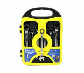 GEKO Klíče ráčnové očkoploché sada 7ks / 8-19mm / plast. držák 