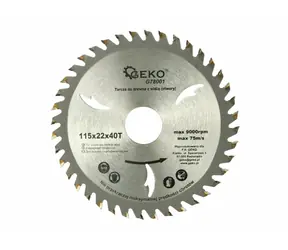 GEKO G78001 / Pilový kotouč vidiový s otvory / 115 x 22 mm / 40T