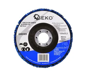 GEKO G00385 / Brusný kotouč netkaný na kov / 125 x 22.2 mm