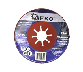 GEKO G78703 / Brusný vláknový kotouč na kameniny / 125 x 1.8 x 22.2 mm / P100