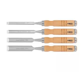 NEO TOOLS 37-800 Sada 4ks plochých dlát / Šířky čepele: 6/12/18/24 mm