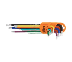 NEO TOOLS 09-518 Sada 9 ks klíčů TORX / barevné