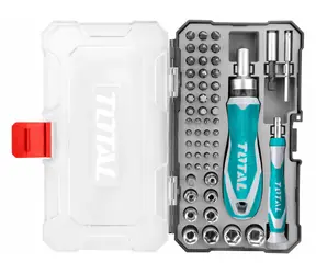 TOTAL-TOOLS industrial TACSD30556 / Šroubovák ráčnový a hodinářsky s ořechy a hroty sada 55ks