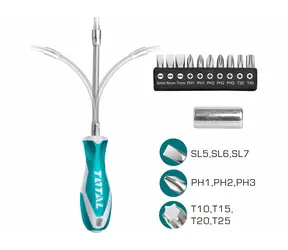 TOTAL-TOOLS THT250FL1206 / Šroubovák s hroty sada 12ks 