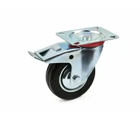 GEKO Náhradní otočné kolečko gumové s brzdou 100mm 