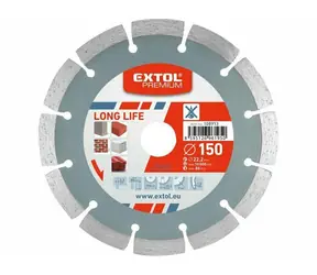 EXTOL-PREMIUM Kotouč diamantový řezný segmentový Long Life 125x22.2mm / suché řezání