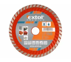 EXTOL-PREMIUM Kotouč diamantový řezný turbo 180x22.2mm / suché i mokré řezání 