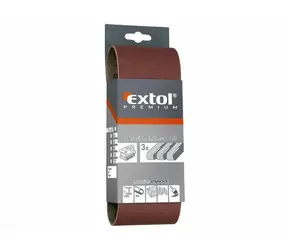 EXTOL-PREMIUM Plátno brusné nekonečný pás 75x533mm - P80 3ks