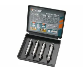 EXTOL-PREMIUM Vytahováky zalomených šroubů sada 4ks / HSS 