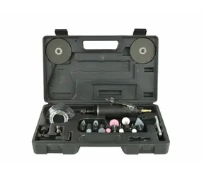 GEKO Pneumatická přímá bruska s příslušenstvím / 3 nebo 6mm / 1/4" / 18000/min